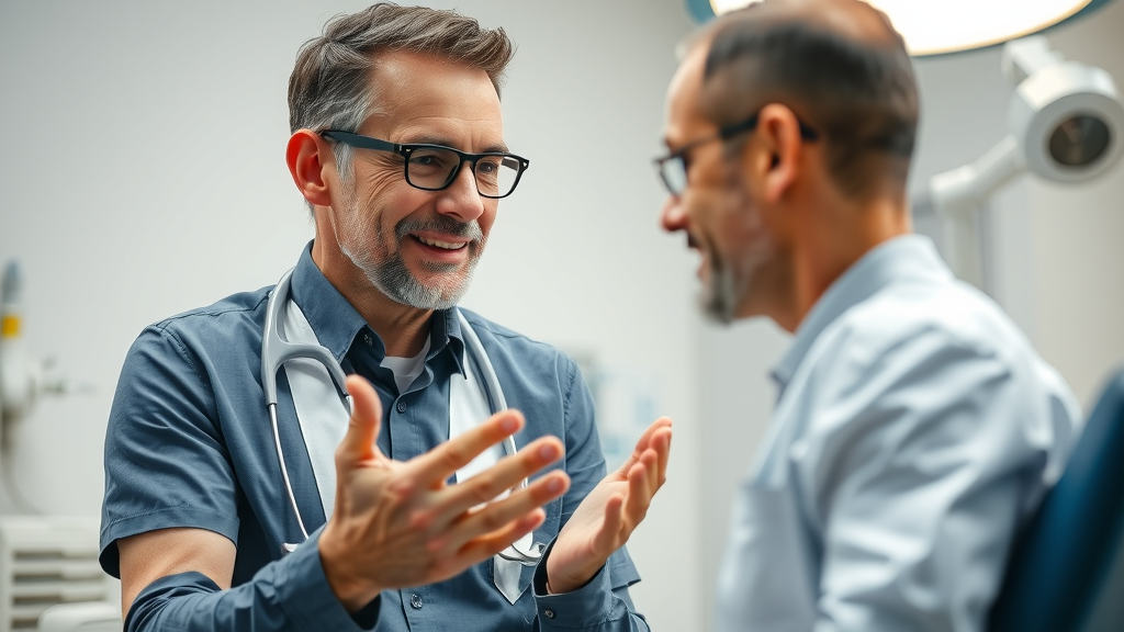 confident orthopedic doctor consulting patient, dentonhand.com sports injury orthopedic doctor, modern clinic