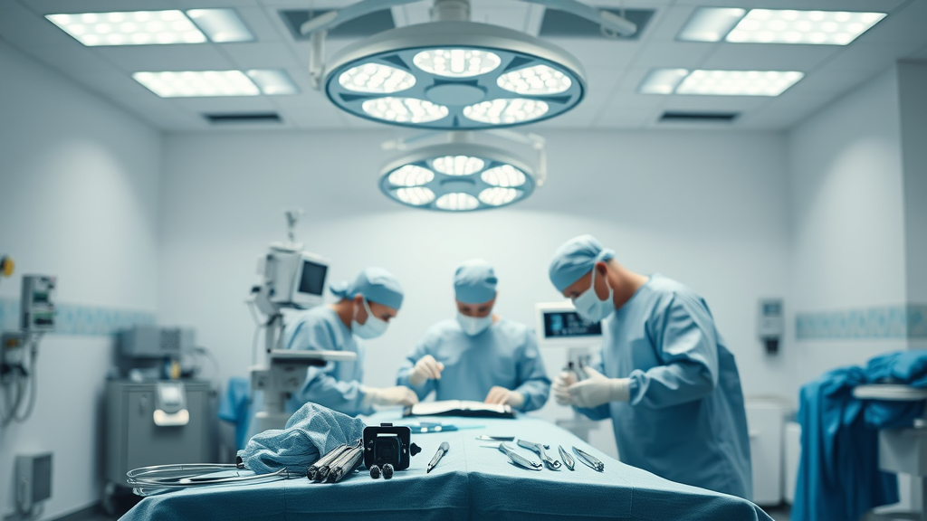 Surgical team preparing for orthopedic surgery, showcasing surgical treatments in a sterile environment