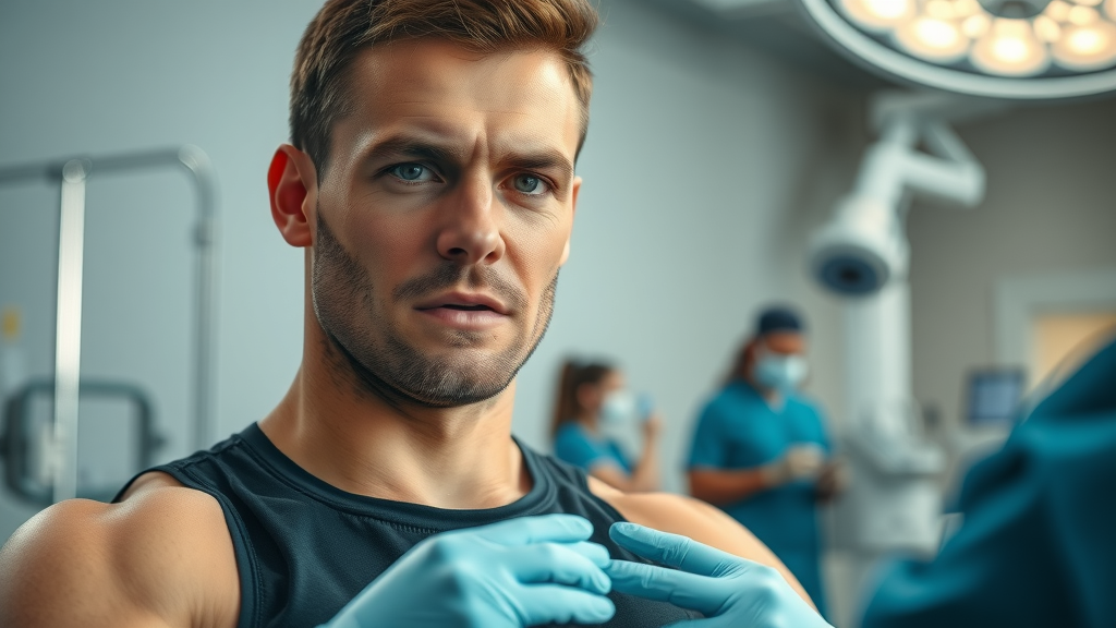 Athlete receiving minimally invasive sports medicine orthopedic treatment with expert care