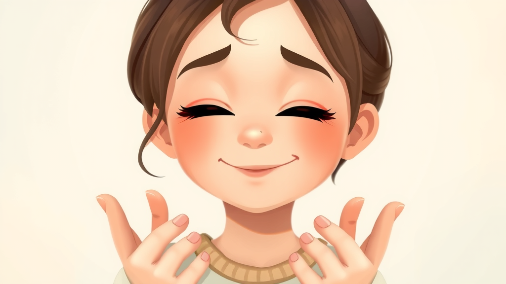 serene individual reflecting compassion, soft smile and kind eyes, offering a comforting gesture (open posture or gentle touch), 2D Cartoon, light abstract background with calm colors, highly detailed, lively expression radiating warmth, pastel color palette, soft diffuse light, shot with a 35mm lens. Compassionate individual