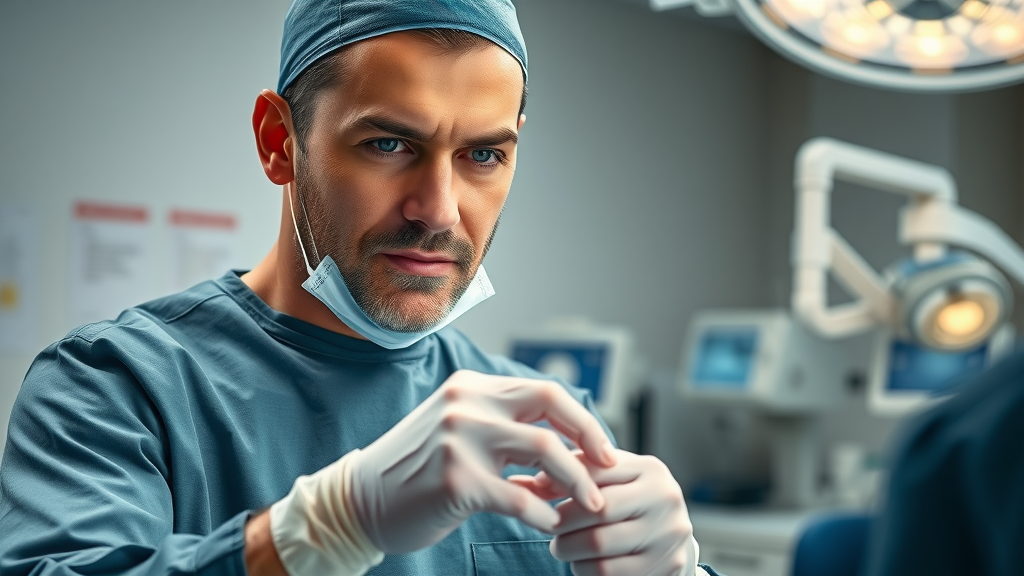 Orthopedic surgeon performing in-office minor orthopedic procedures