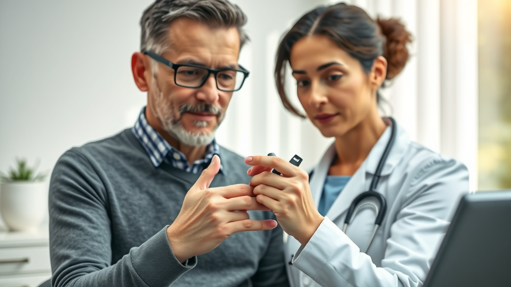 Patient receiving in-office diagnosis for carpal tunnel syndrome