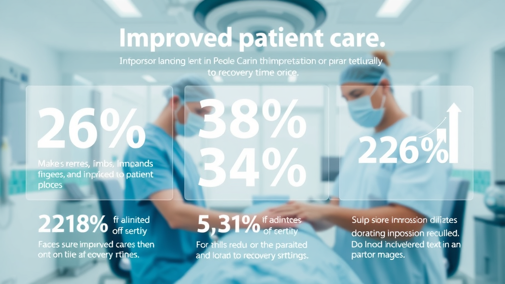 Infographic showing improvement statistics of orthopedic in-office services on patient care